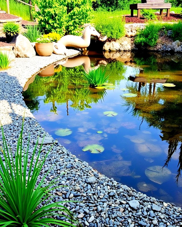 affordable gravel edging - 20 Pond Edging Ideas