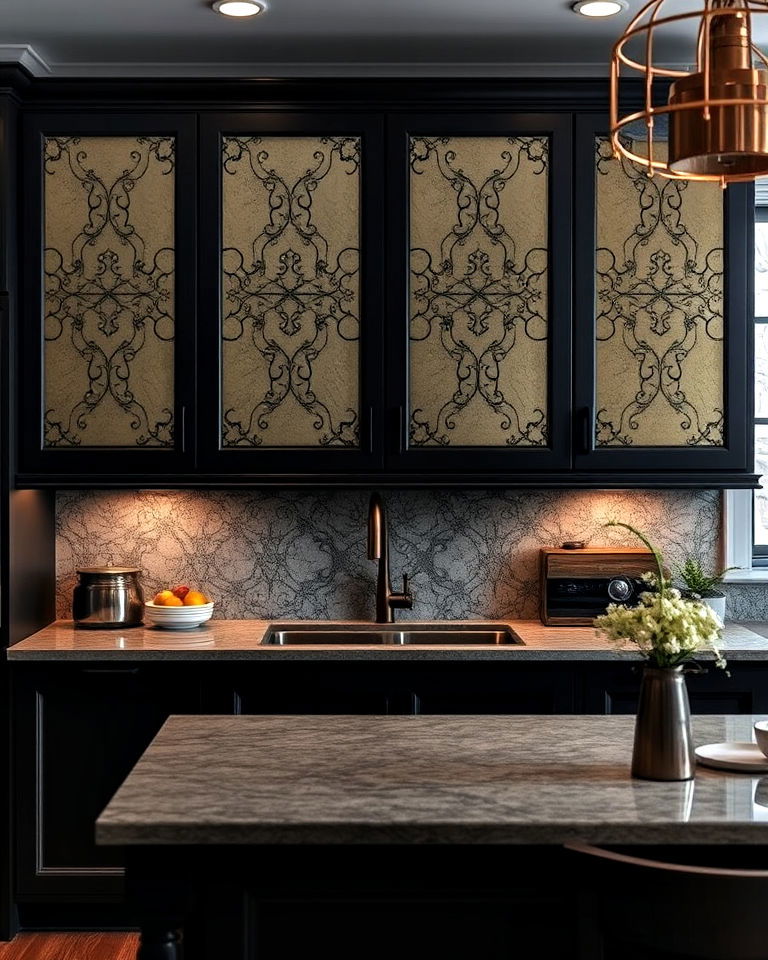 aged mirror panels for dark academia kitchen - 25 Dark Academia Kitchen Ideas