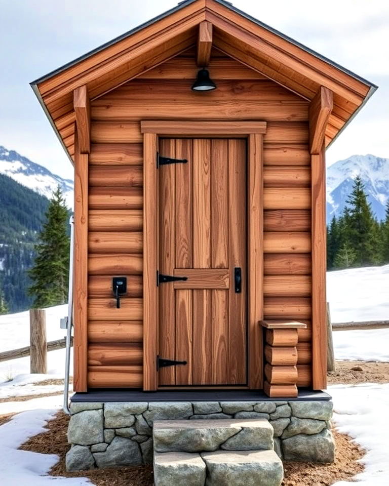 alpine cabin inspired outhouse - 15 Outhouse Design Ideas