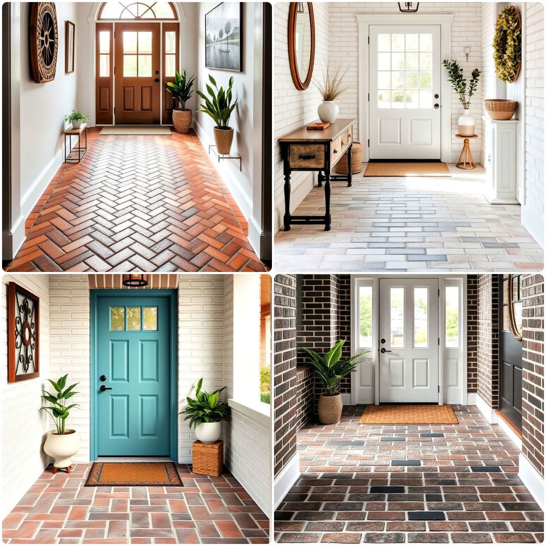 amazing brick floor entryway ideas