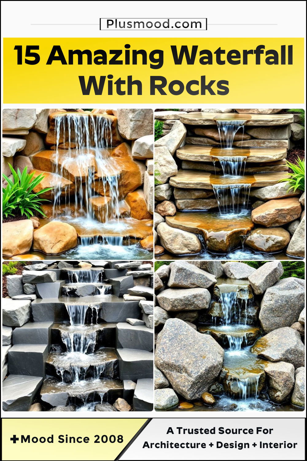 amazing waterfall with rocks