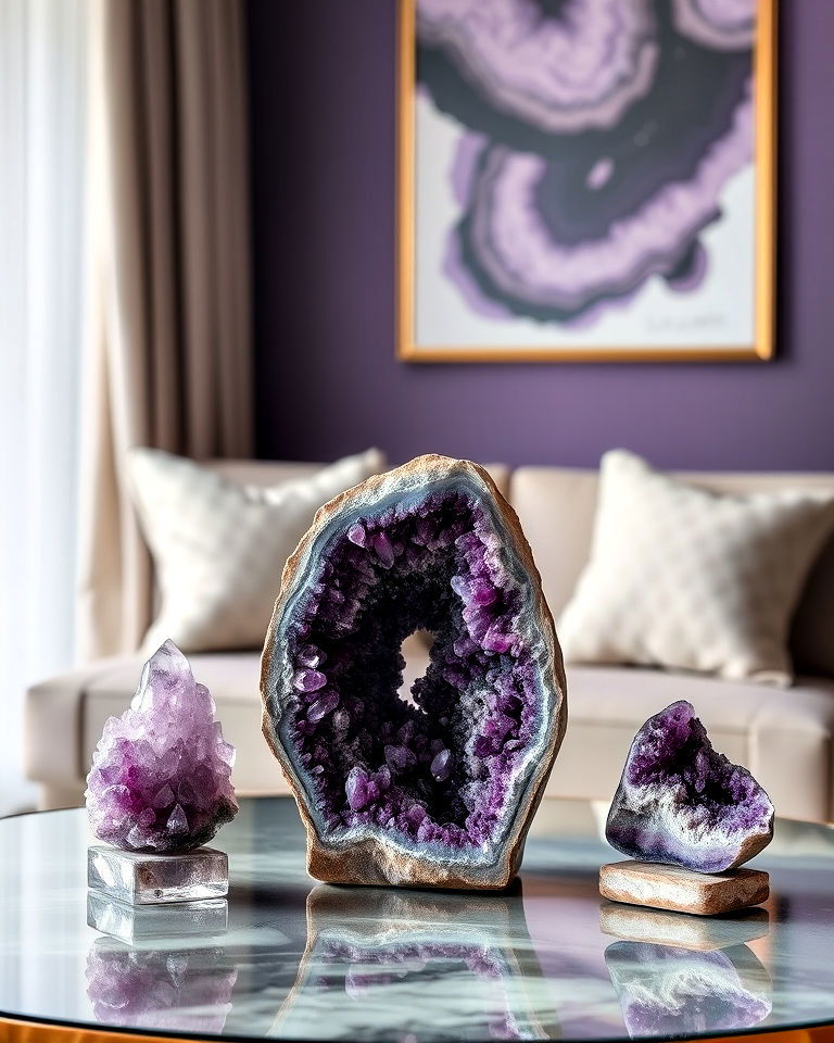 amethyst inspired decor for living room - 15 Purple Interior Design Ideas