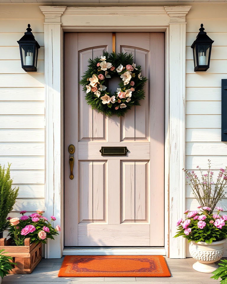 antique white wash front door - 20 Stained Front Door Ideas