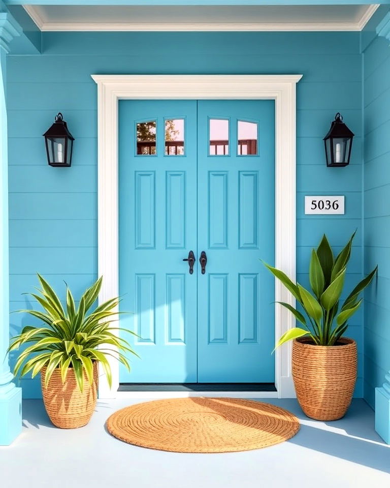 aqua blue front door - 30 Blue Front Door Colors