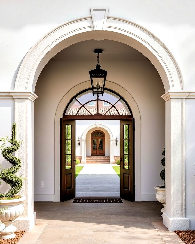 arched doorway greek style home - 25 Greek Style Home Ideas