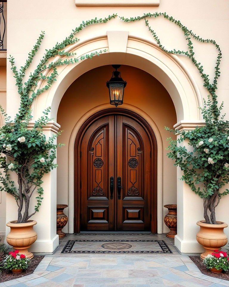 arched doorways are quintessential to mediterranean architecture - 25 Mediterranean House Exterior Ideas