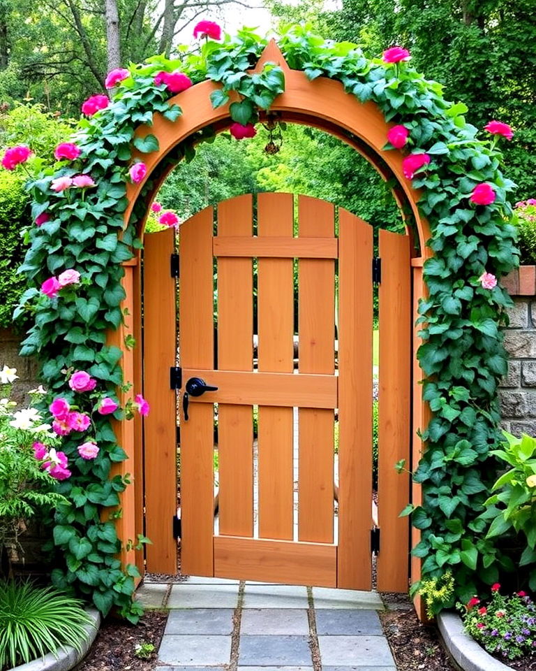 arched gate entry - 25 Garden Arch Ideas