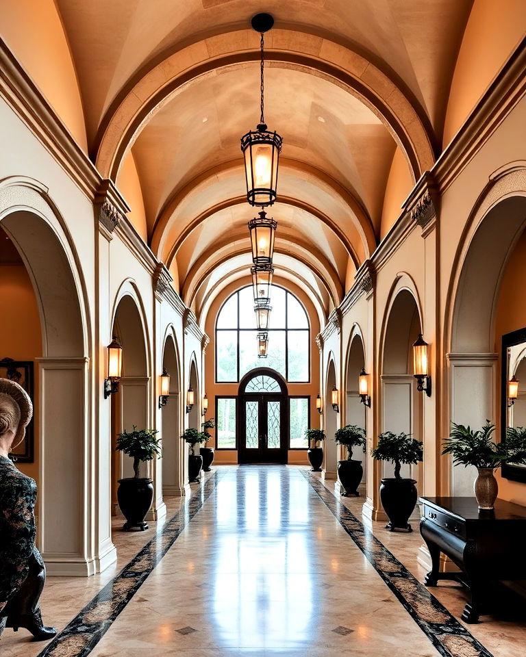 arched hallway for mediterranean mansion - 25 Mediterranean Mansion Ideas