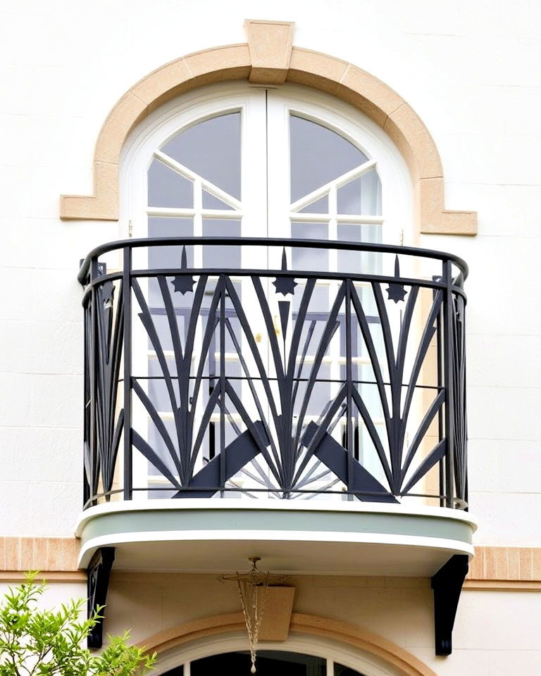 art deco balcony with geometric patterns - 20 Juliet Balcony Ideas