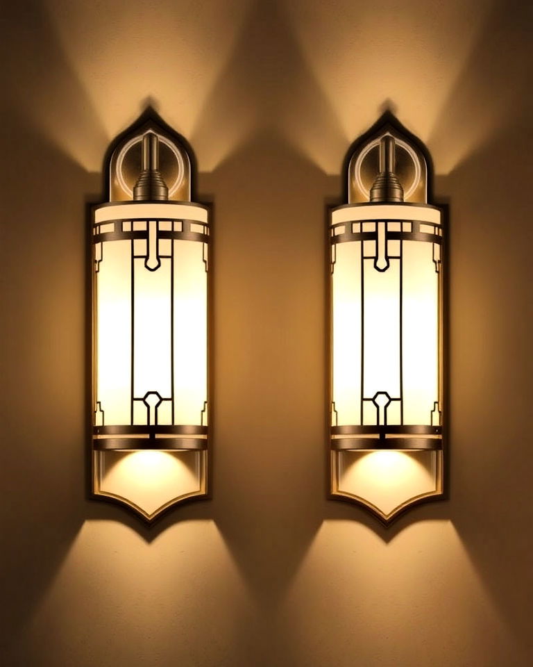 art deco inspired wall lights - 15 Home Theater Wall Sconce Ideas