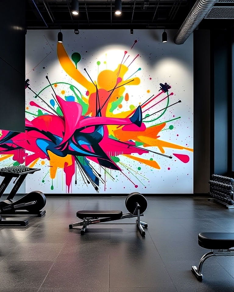 art infused gym interior - 25 Gym Interior Design Ideas