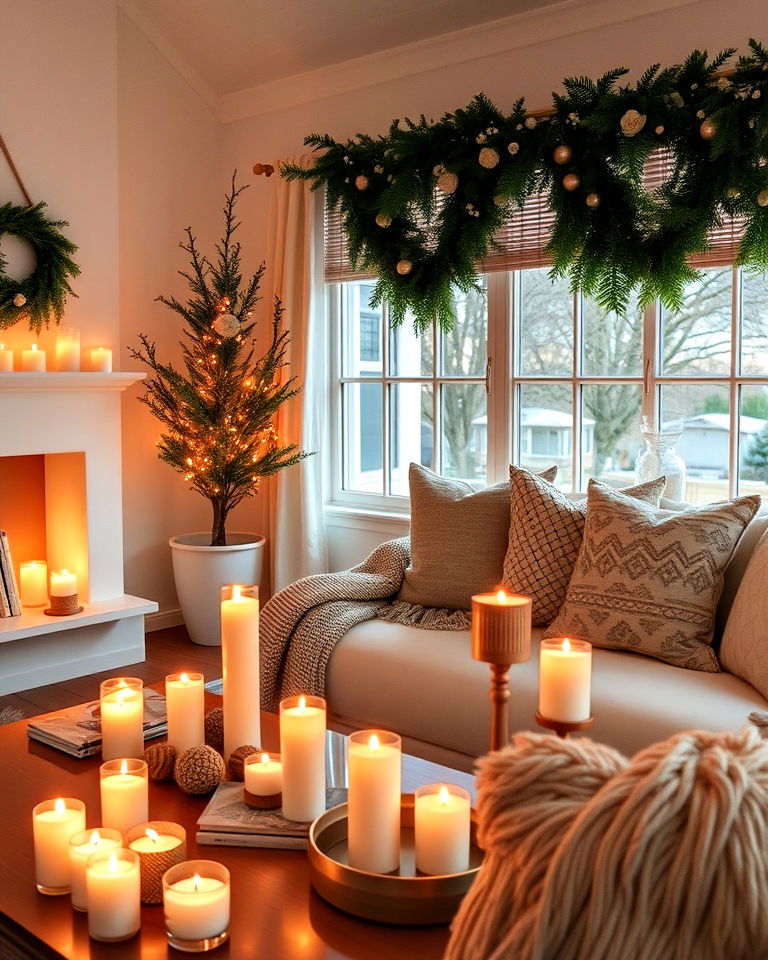 artful use of candles hygge living room - 15 Hygge Living Room Ideas