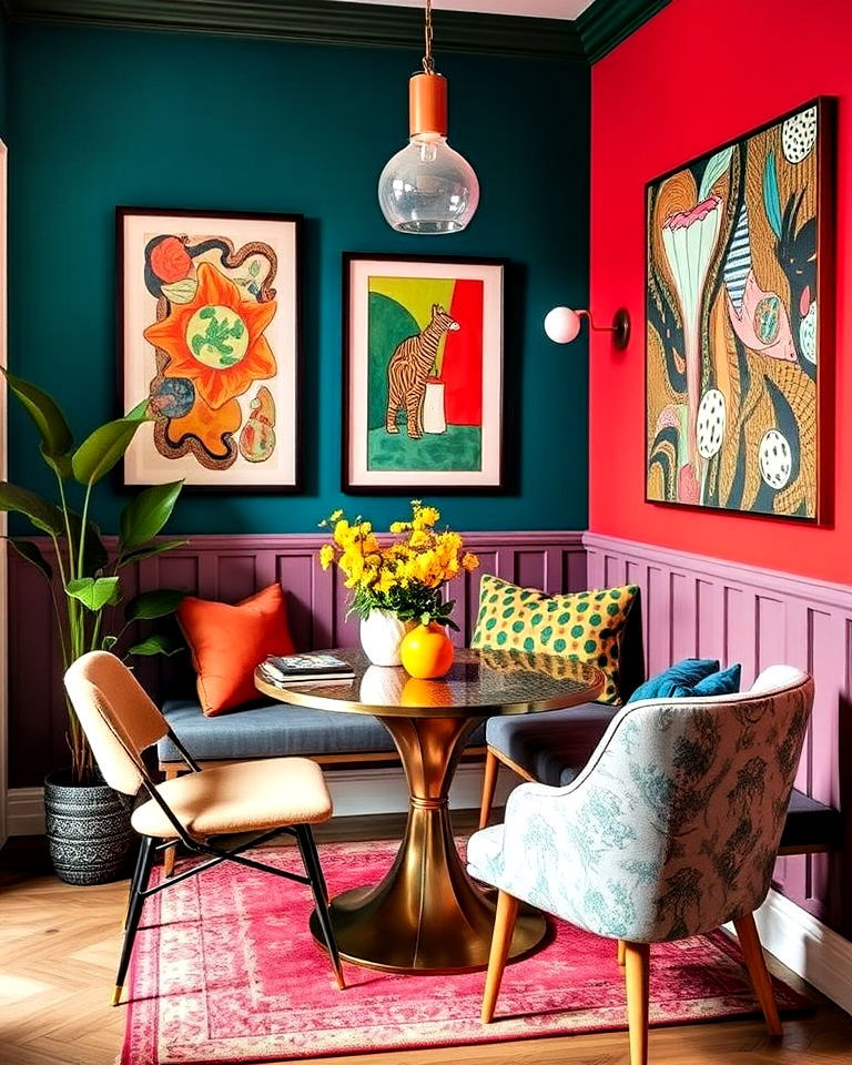 artistic statement corner breakfast nook - 20 Corner Breakfast Nook Ideas