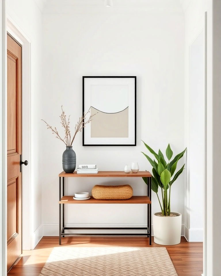 artwork or minimalist prints for minimalist entryway - 15 Minimalist Entryway Ideas