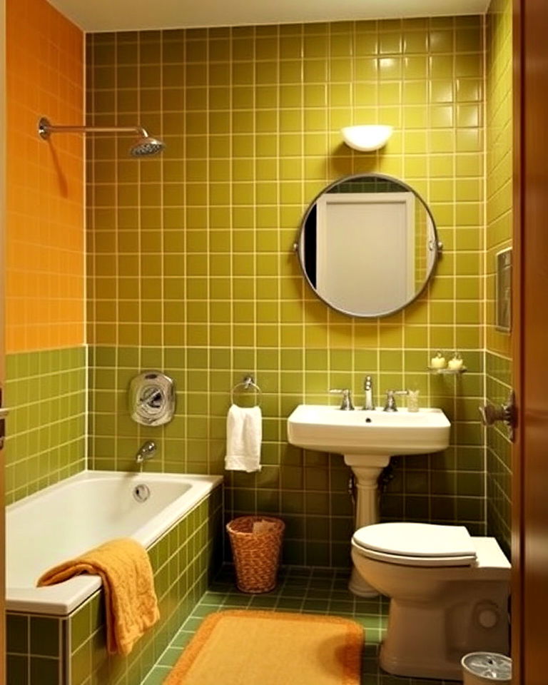 avocado green and harvest gold palettes - 15 1960s Bathroom Ideas