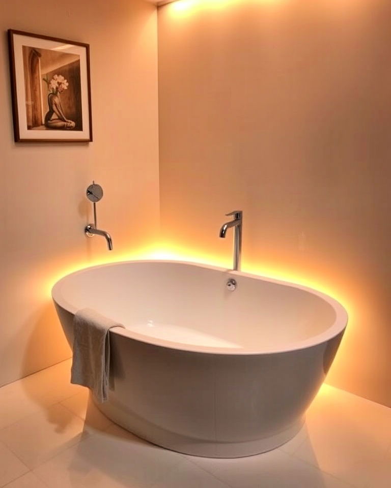 backlighting bathtub decor - 25 Bathtub Decor Ideas