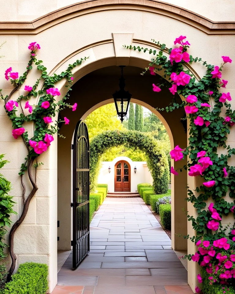 backyard arched gateway - 20 Italian Backyard Ideas