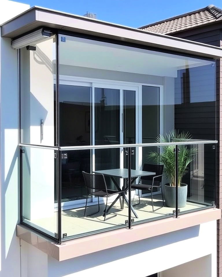 balcony glass windscreens - 20 Glass Balcony Design Ideas