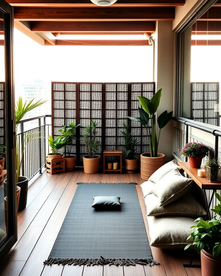 balcony into a peaceful yoga retreat - 20 Large Balcony Ideas