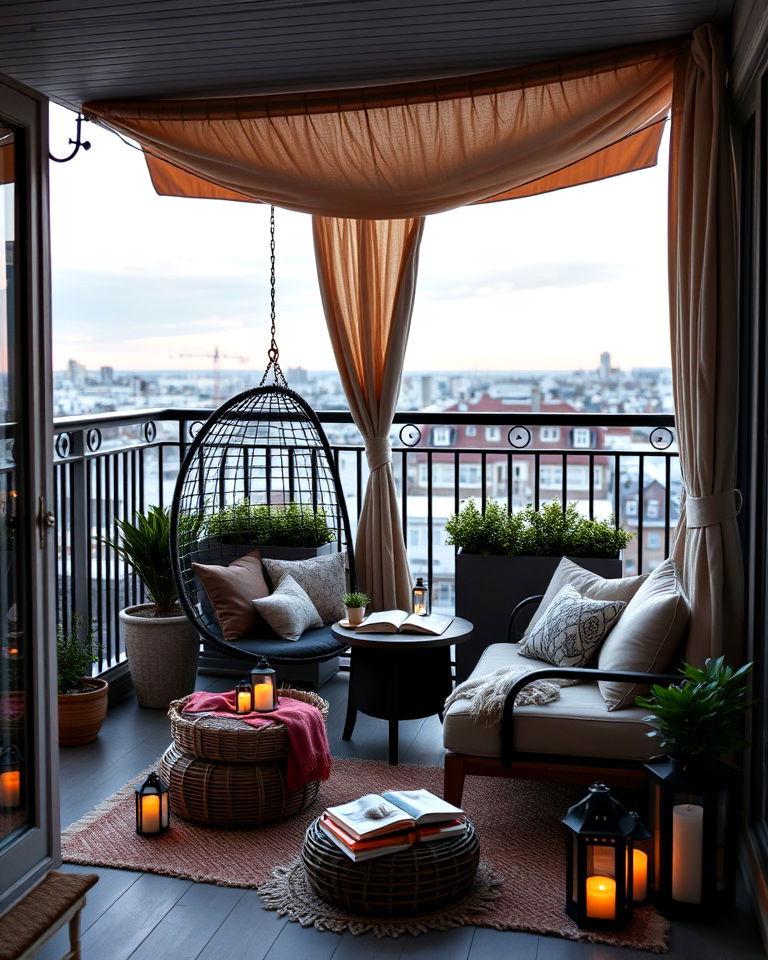 balcony into reading nook - 20 Large Balcony Ideas