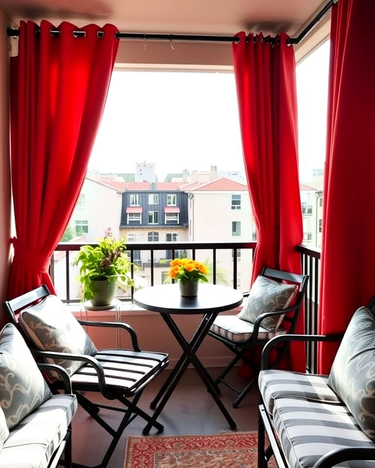 balcony outdoor curtains - 20 Large Balcony Ideas