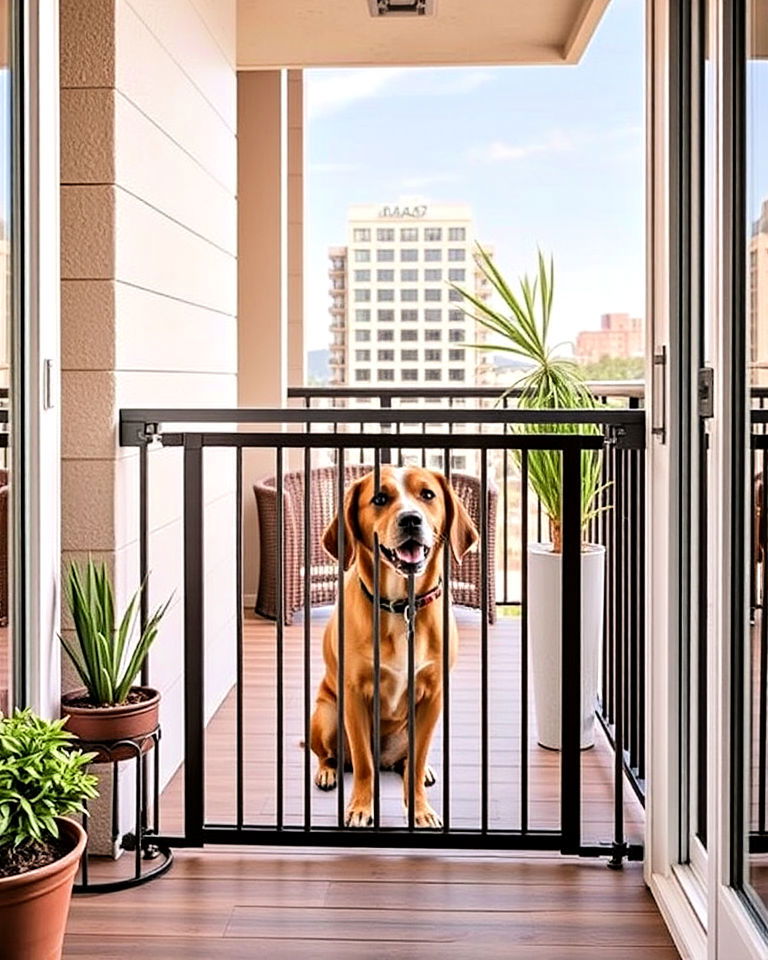 balcony pet friendly gate - 15 Dog Balcony Ideas