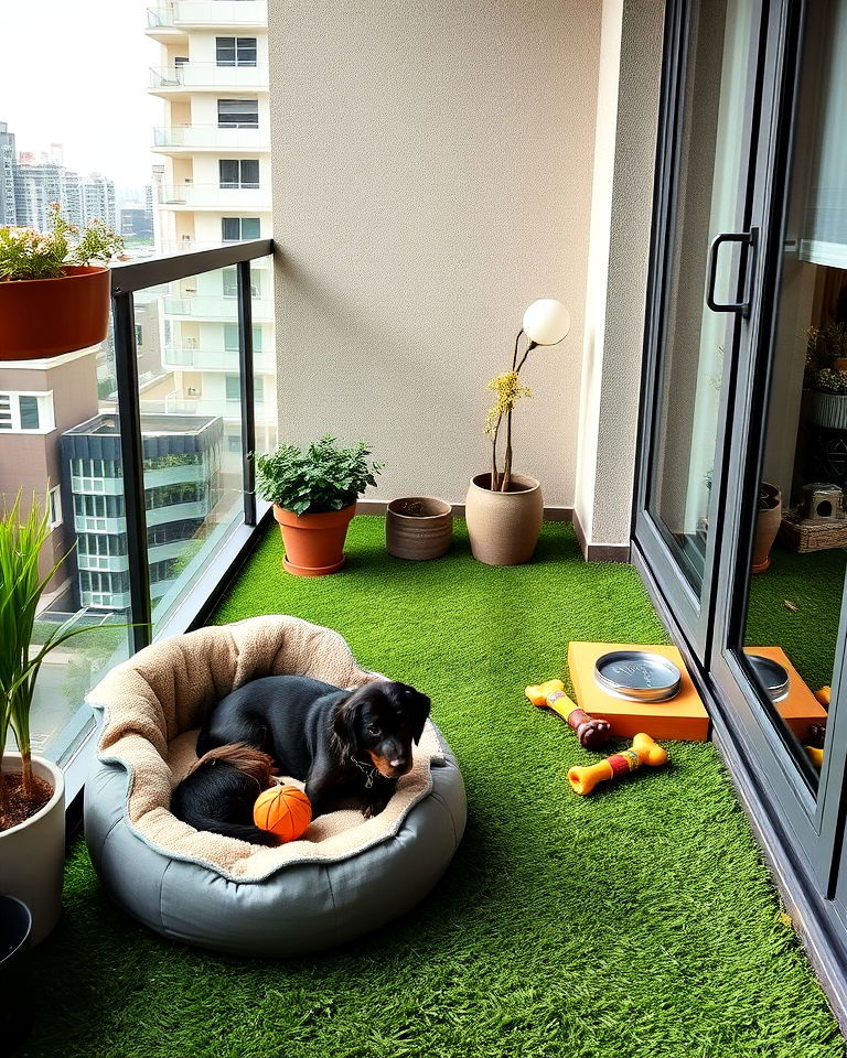 balcony pet friendly paradise - 25 Artificial Grass Balcony Design