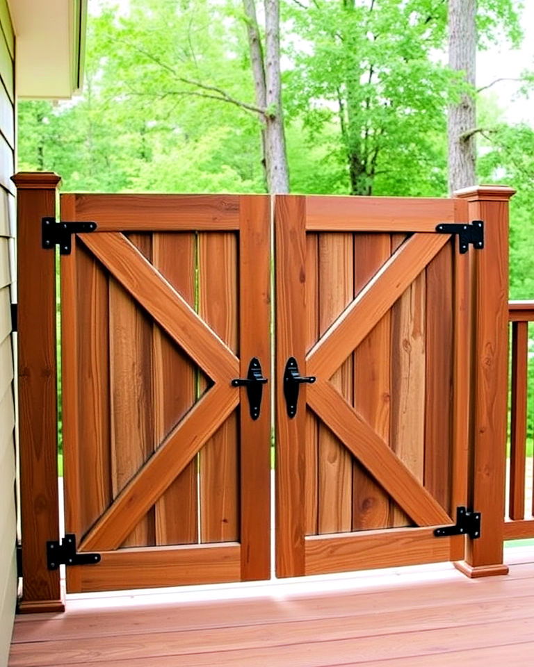 barn door style deck gate - 25 Deck Gate Ideas