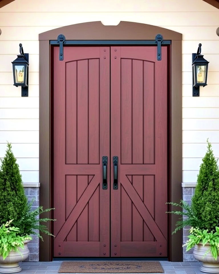 barn style front door - 25 Farmhouse Front Door Ideas