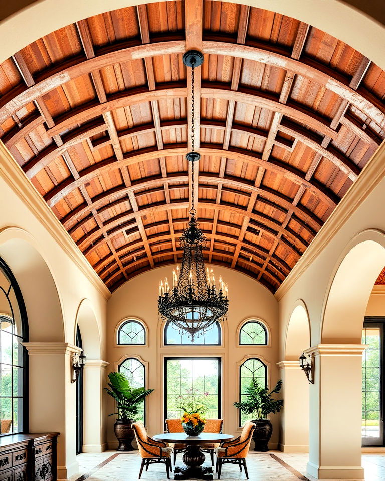 barrel tile ceiling mediterranean mansion - 25 Mediterranean Mansion Ideas