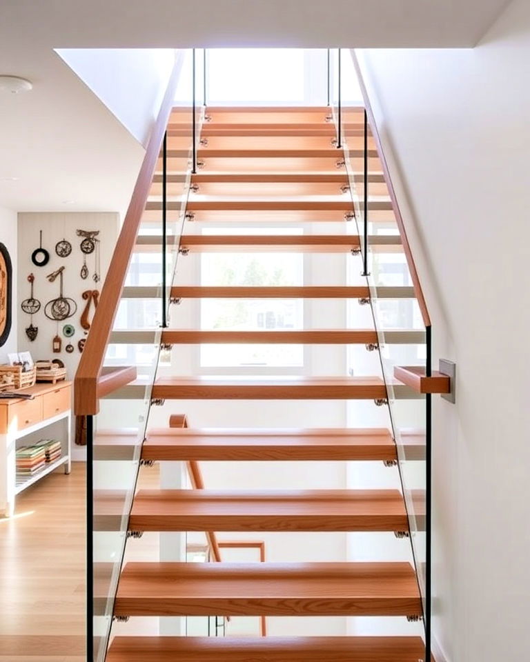 basement open riser stairs for a modern look - 20 Basement Stair Ideas