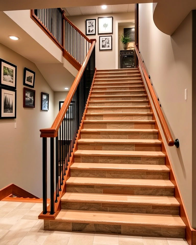 basement wide stairs for a grand entrance - 20 Basement Stair Ideas