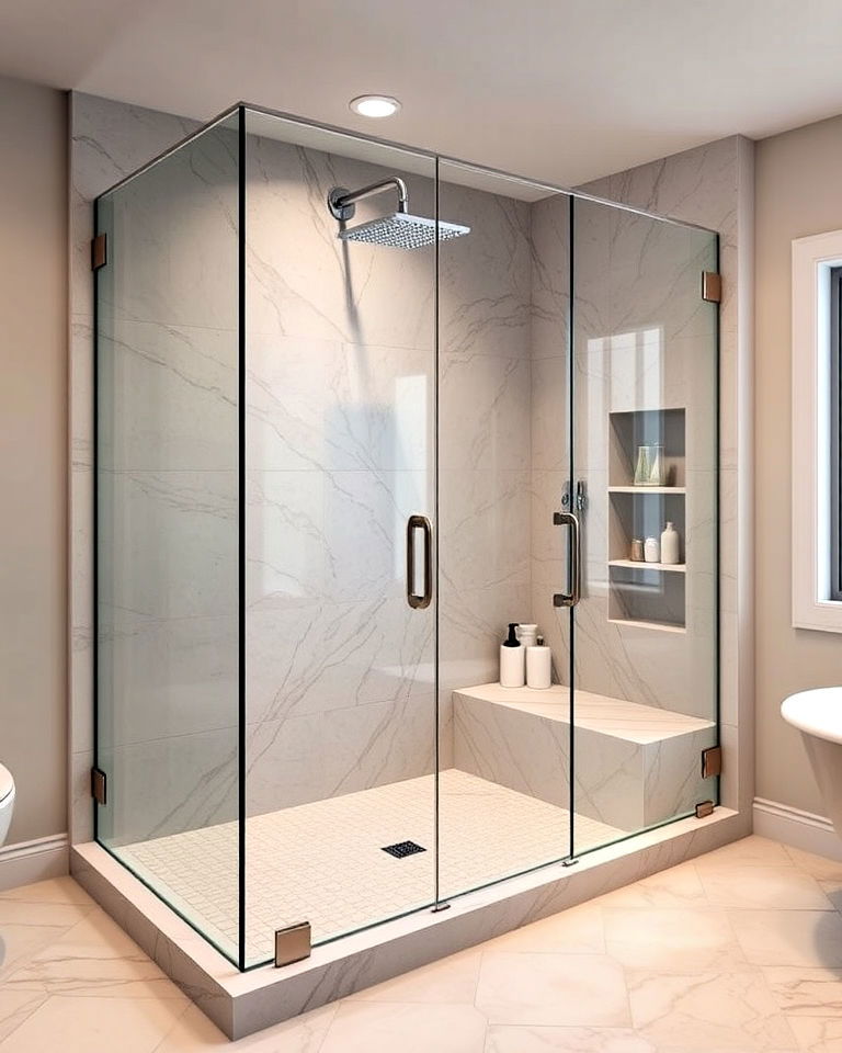 bathroom into a lavish space with a luxurious walk in shower - 30 Dream Bathroom Ideas