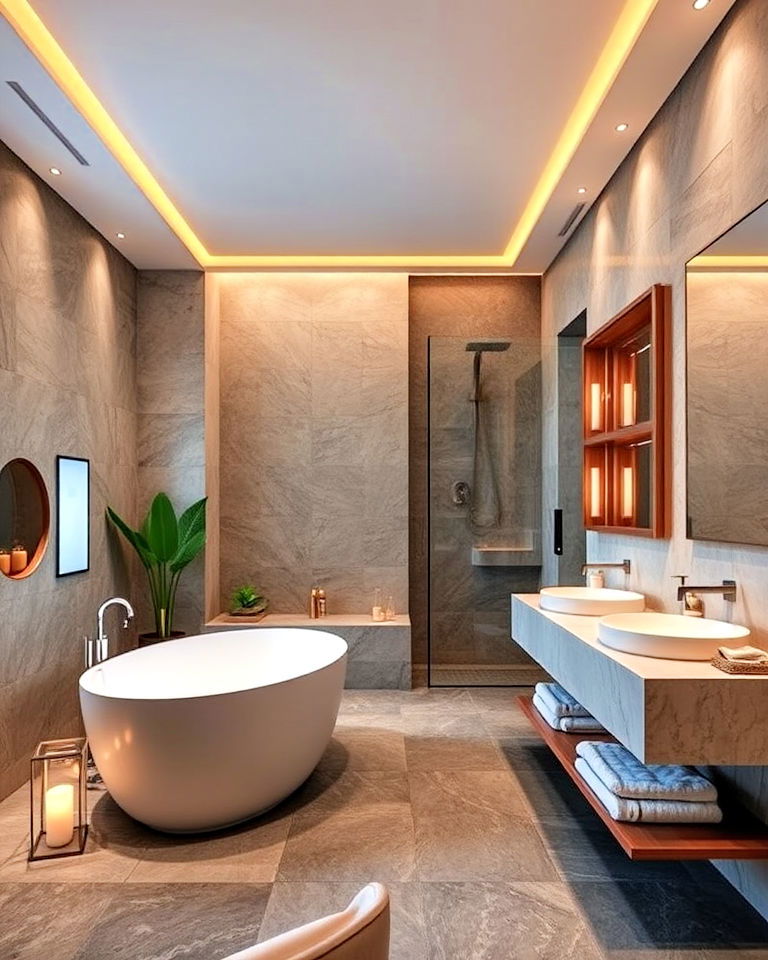 bathrooms to spa like havens with freestanding bathtubs - 15 Villa Interior Design Ideas