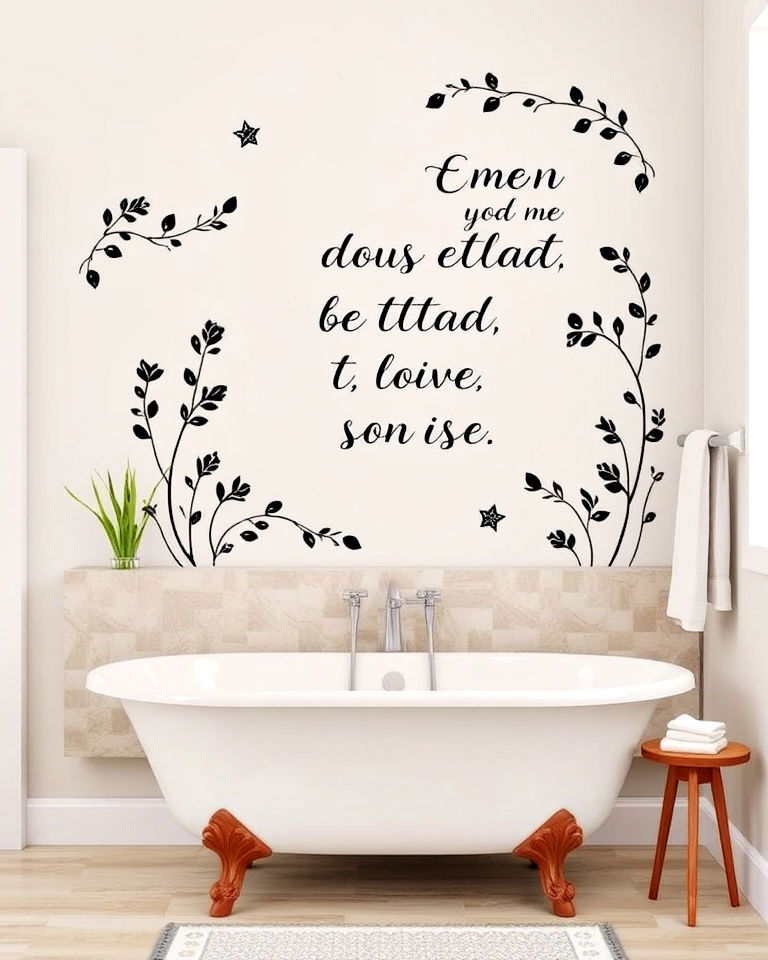 bathtub with waterproof decals - 25 Bathtub Decor Ideas