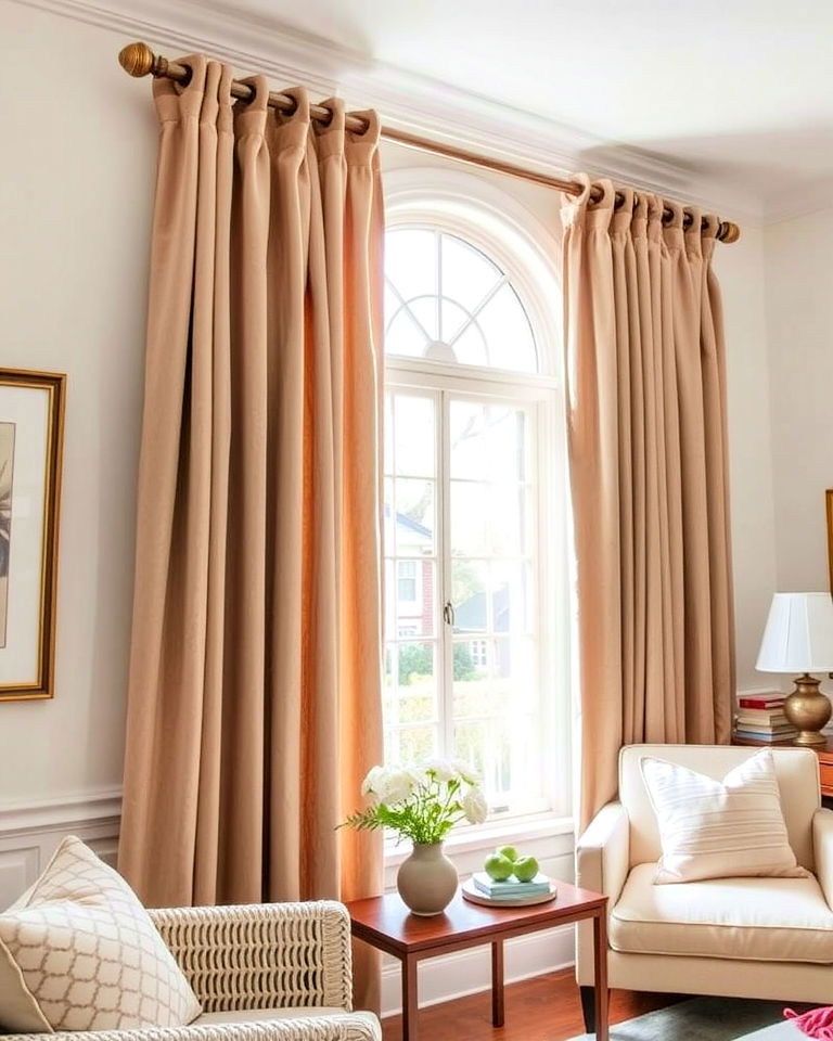 bay window drapery rings - 30 Bay Window Treatment Ideas