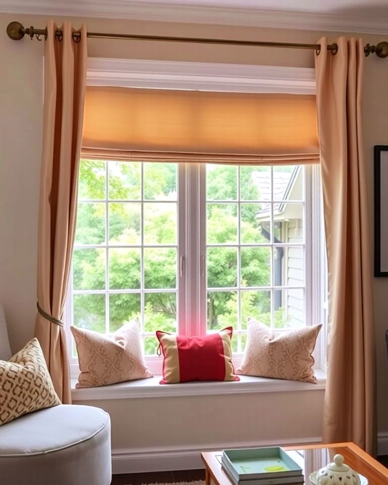 bay window grommet curtains - 30 Bay Window Treatment Ideas