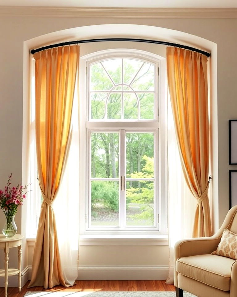 bay window layered curtains - 30 Bay Window Treatment Ideas