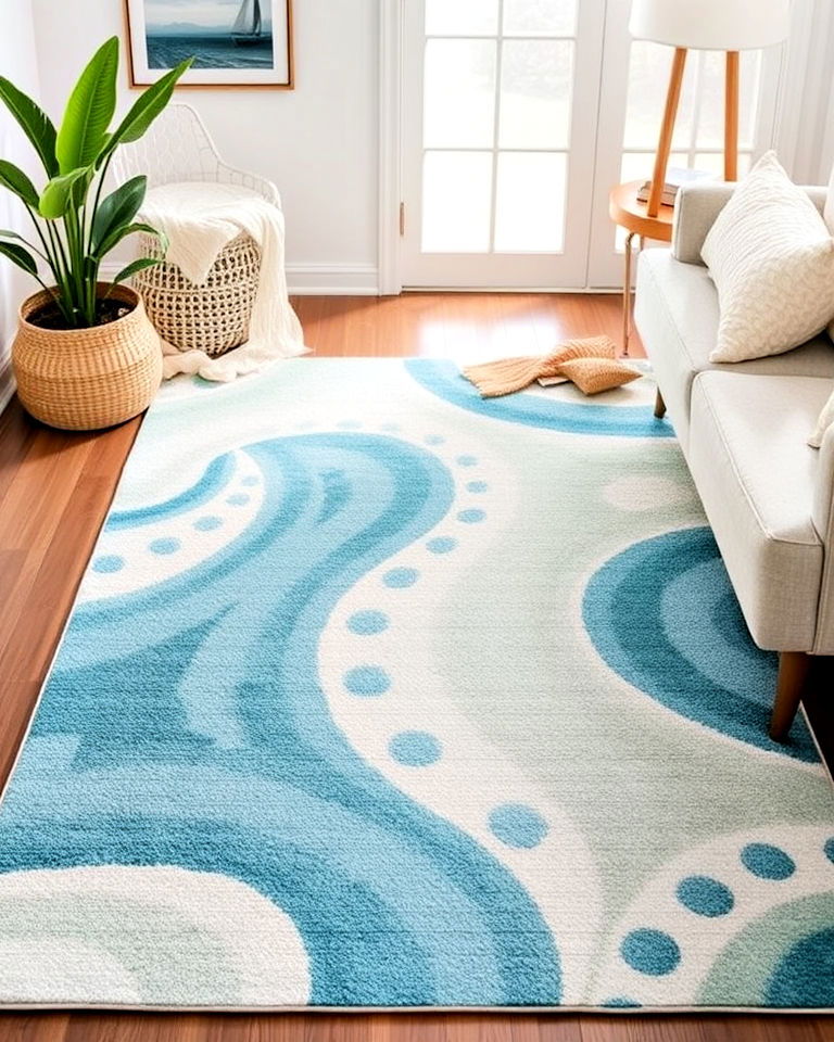beach inspired interiors rugs - 30 Coastal Interior Design Ideas