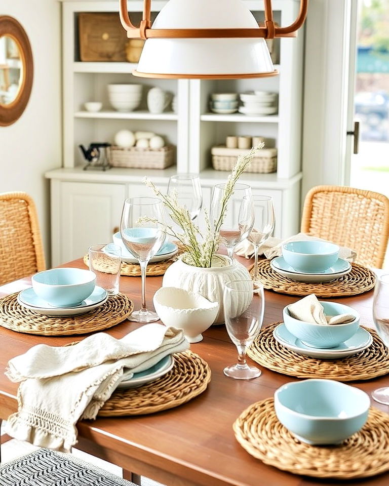 beach themed tableware - 30 Coastal Interior Design Ideas