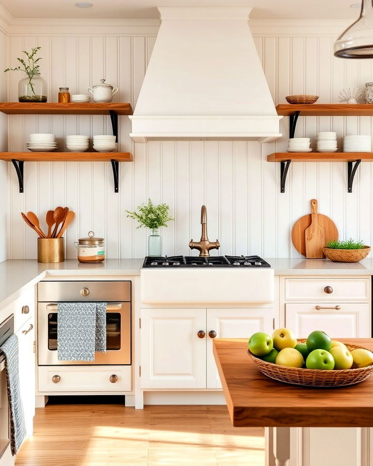 beadboard backsplash for simple elegance - 15 French Country Kitchen Backsplash Ideas