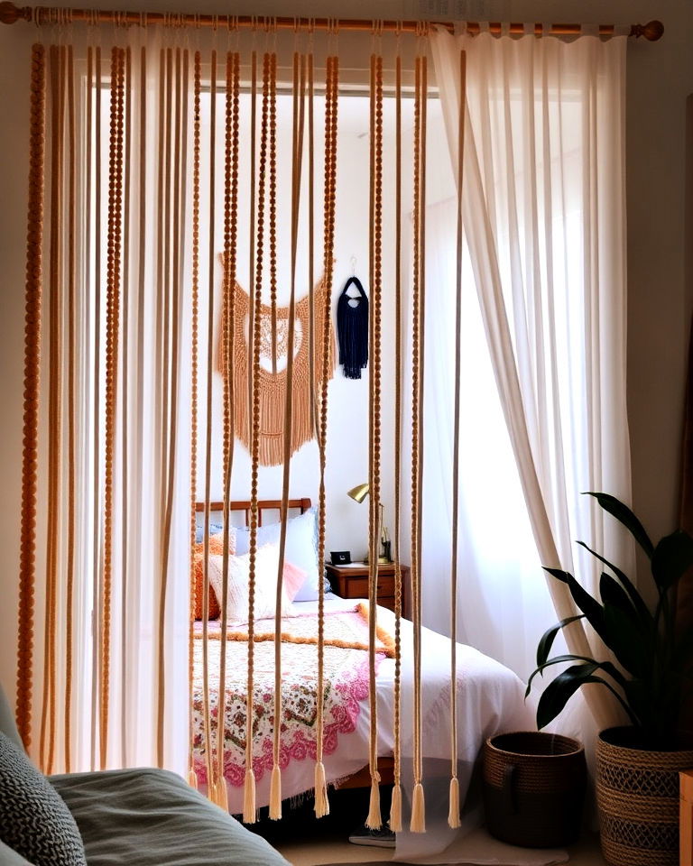 beaded curtains for a retro boho feel - 25 Boho Teen Bedroom Ideas