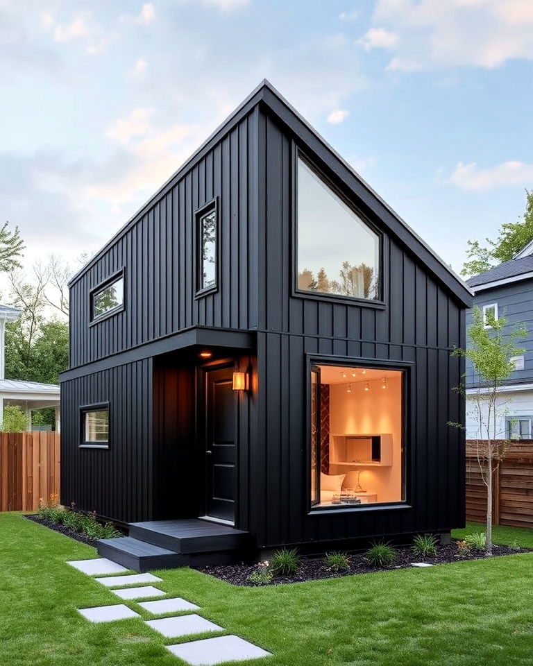 beautiful and modern black tiny house - 30 Modern Black Houses