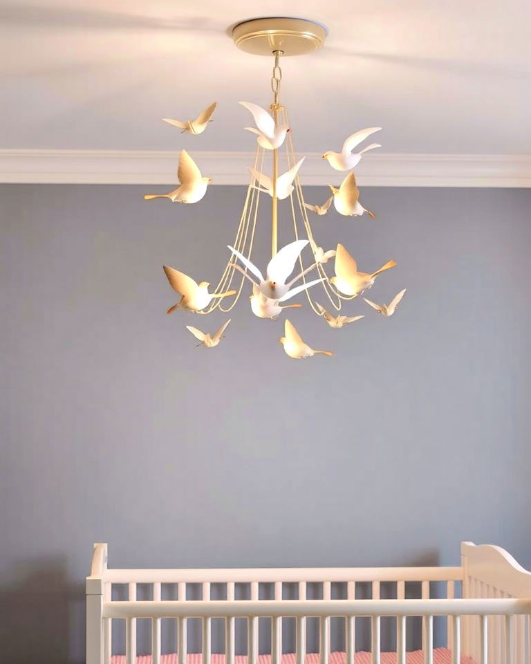 beautiful animal themed fixtures - 15 Nursery Chandelier Ideas