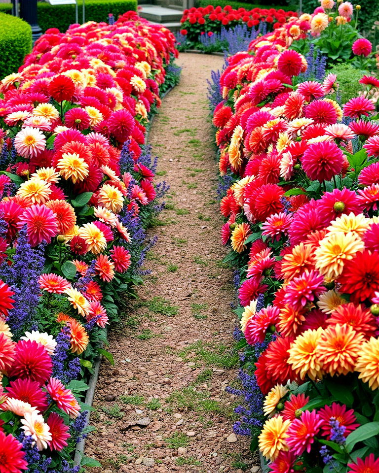 beautiful dahlia border - 15 Dahlia Garden Ideas