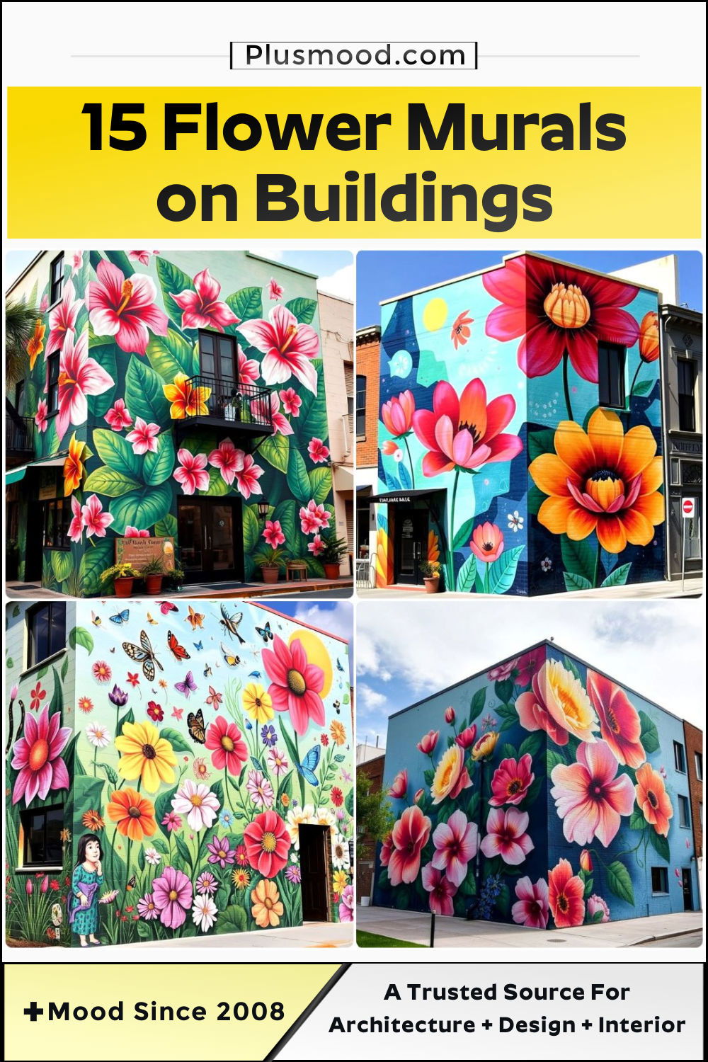 beautiful flower murals on buildings
