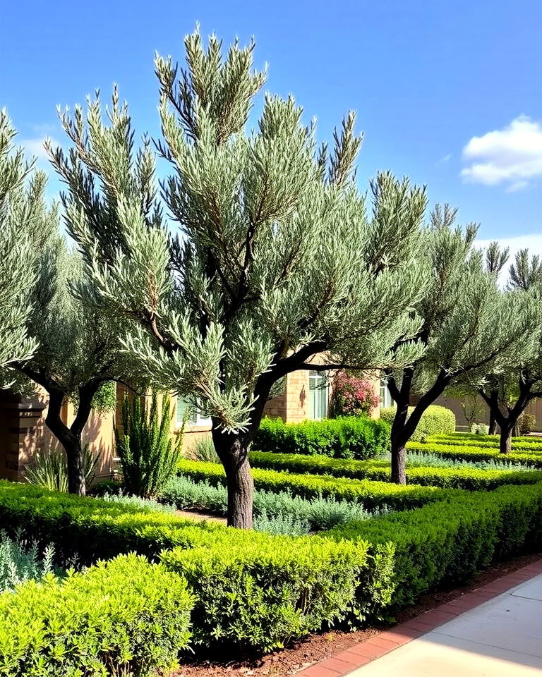 beautiful natural privacy screen - 15 Front Yard Olive Tree Landscape Ideas