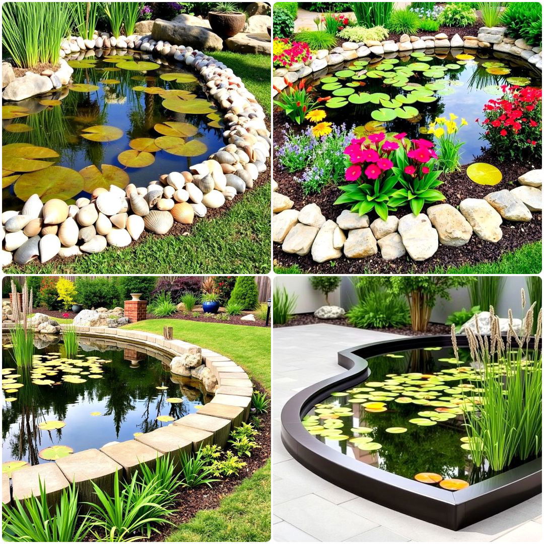 beautiful pond edging ideas
