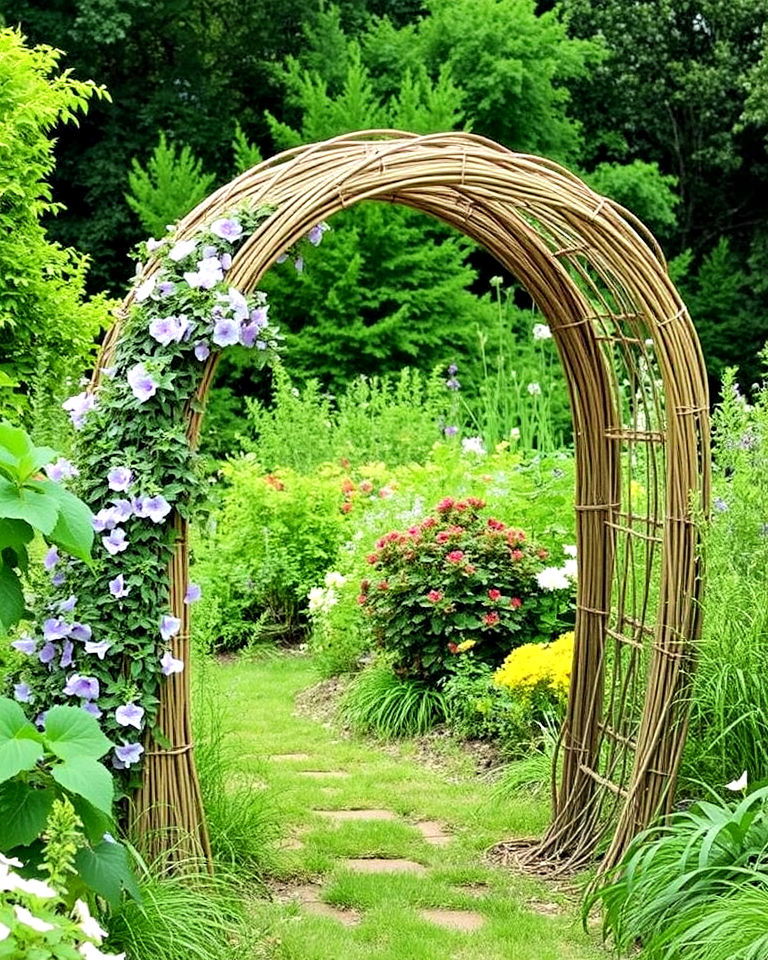 beautiful rustic willow arch - 25 Garden Arch Ideas
