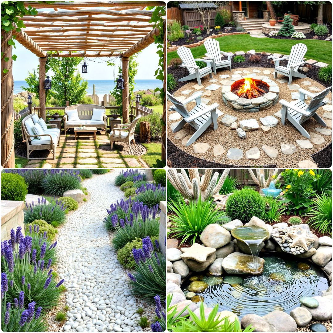 beautiful seaside themed garden ideas